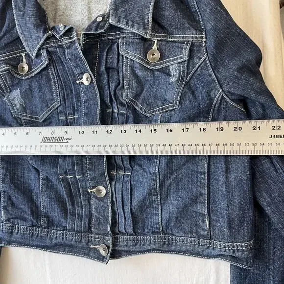 Lane Bryant Women Jacket 18 Blue Denim Jacket Western Button Long Sleeve Inner - Picture 5 of 8